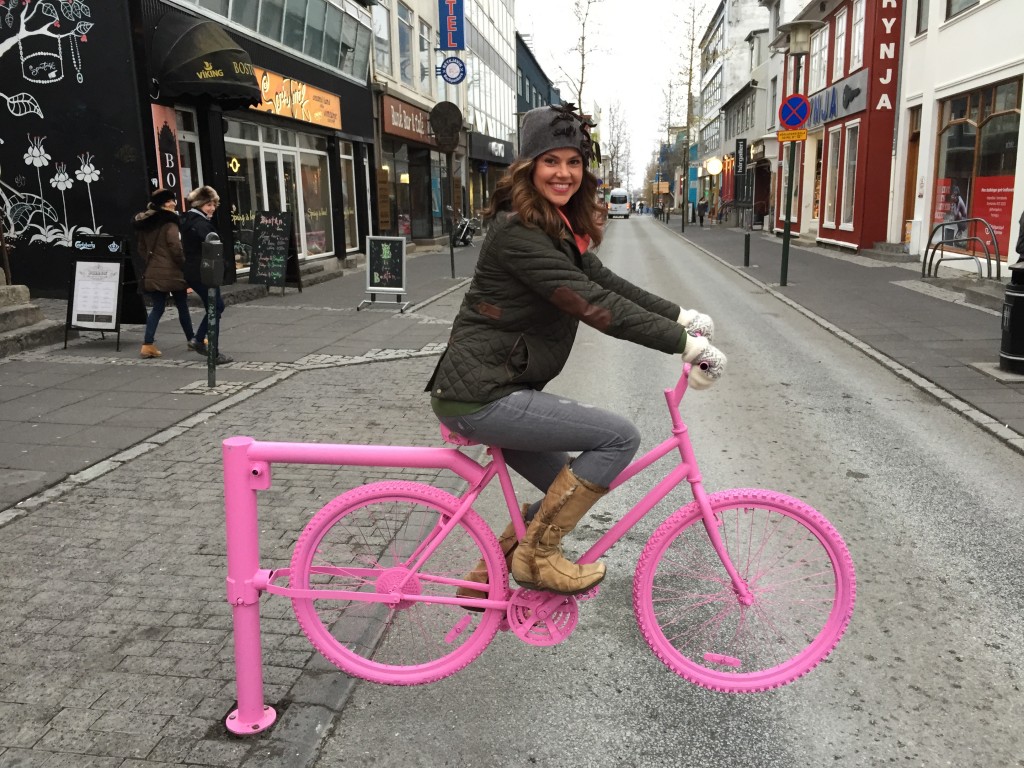 When I saw a hot pink bike suspended in the air my first instinct was of course to try to ride it