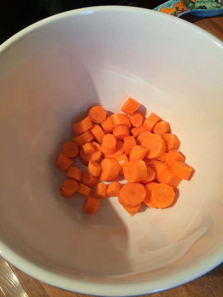 Cut up carrots