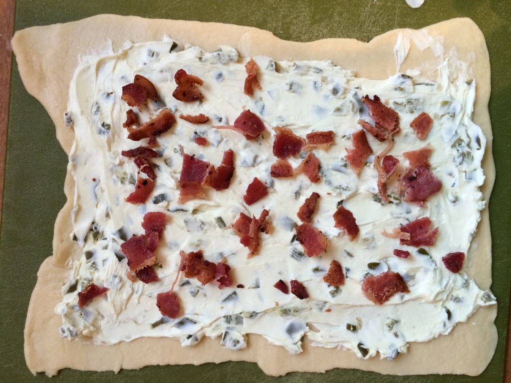 Top with crumbled bacon (use real bacon)