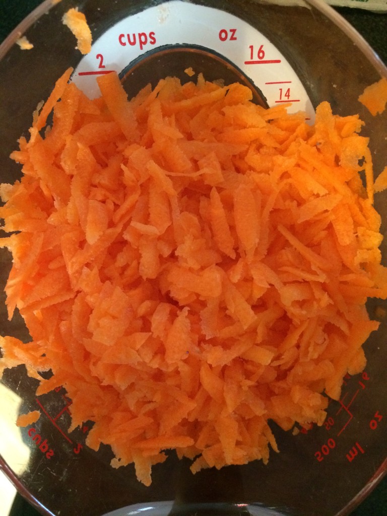 2 cups shredded carrots (you can buy the bagged kind if you prefer)